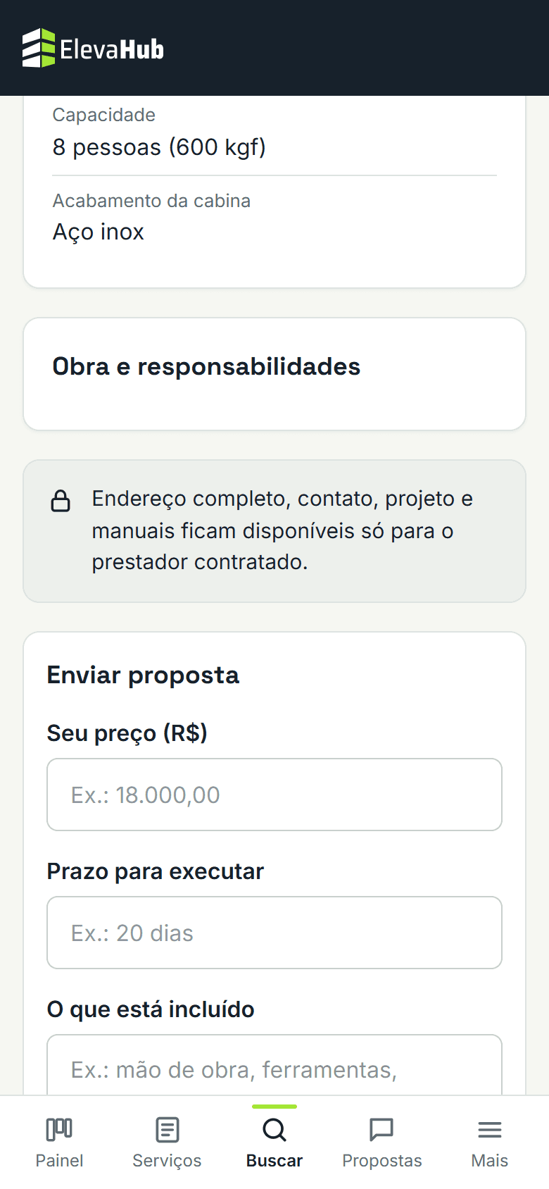Tela do ElevaHub: Candidate-se